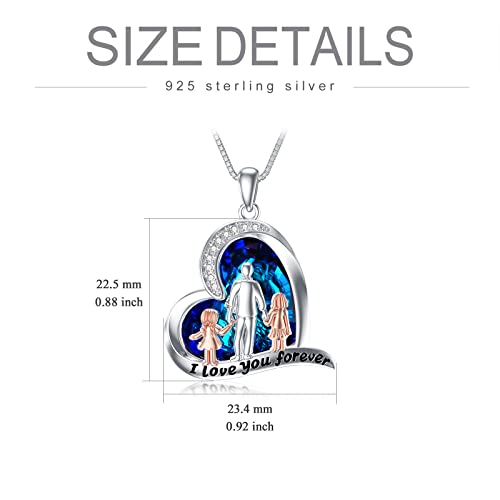 TOUPOP Father and Daughter Necklace Set 925 Silver Heart Pendant from Dad B