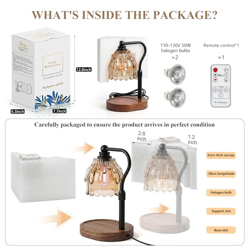Candle Warmer Lamp with Timer & Remote Control - Dimmable Fragrance Diffuser