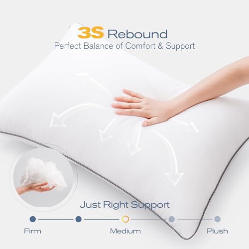 Set of 4 Cooling Down Alternative Bed Pillows - Standard Size