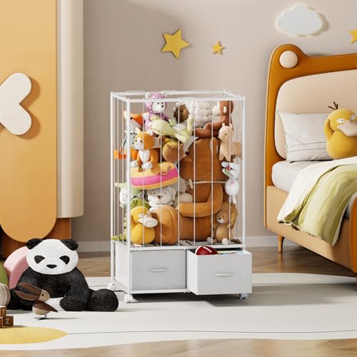 Extra Large Metal Stuffed Animal Storage Organizer - 53.5 Inch Tall Toy Tower