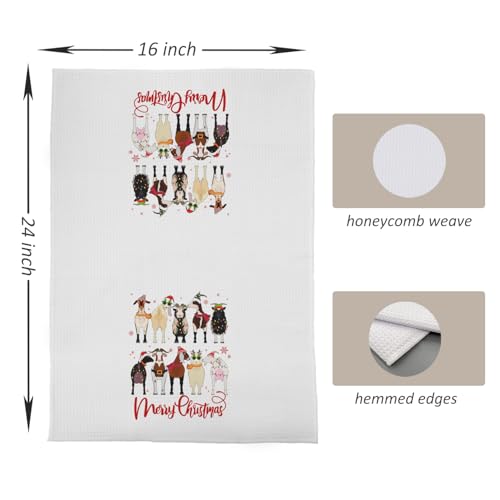 uINWK Christmas Sheep Kitchen Towels Sdfg15--10, Farmhouse Decorative Hand Towels, 16x24 Inch