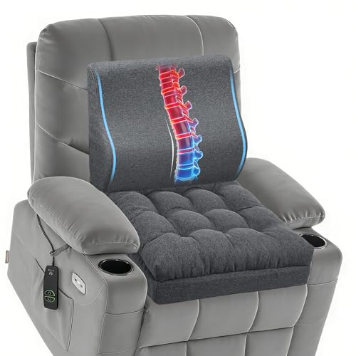 Memory Foam Recliner Seat Cushion with Lumbar Pillow - 20 x 20 inch
