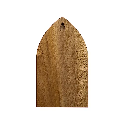 Solid Walnut Holy Water Font with St Benedict Icon - Handmade Wall Decor