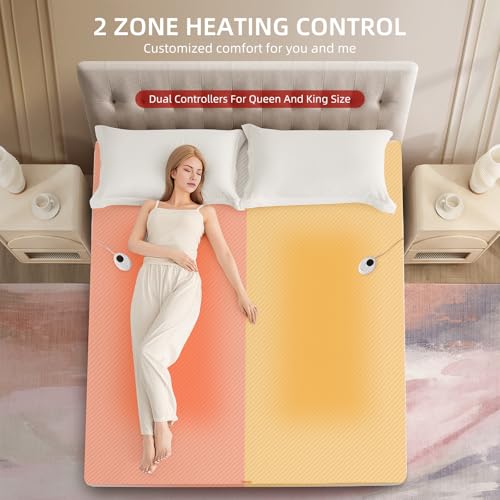 Waterproof Heated Mattress Pad King Size with 9 Heat Settings