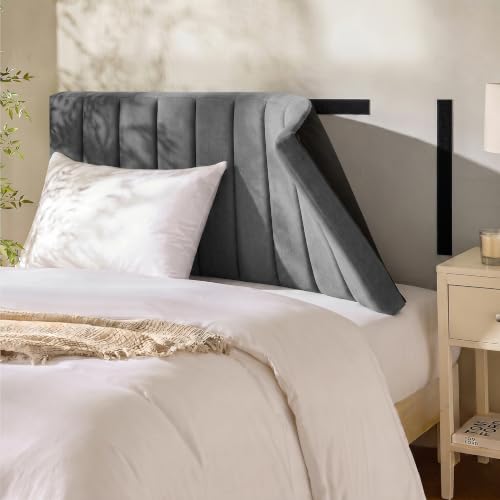Twin Wall Mounted Headboard - Grey, Modern Paneled Design, Hearth & Harbor, Twin Size Variation of THIS listing