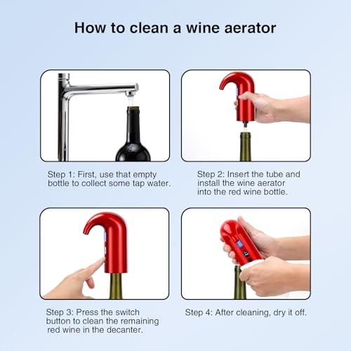 Yoocylii Burgundy Electric Wine Aerator Dispenser – 200ml Auto Pour with LED Display