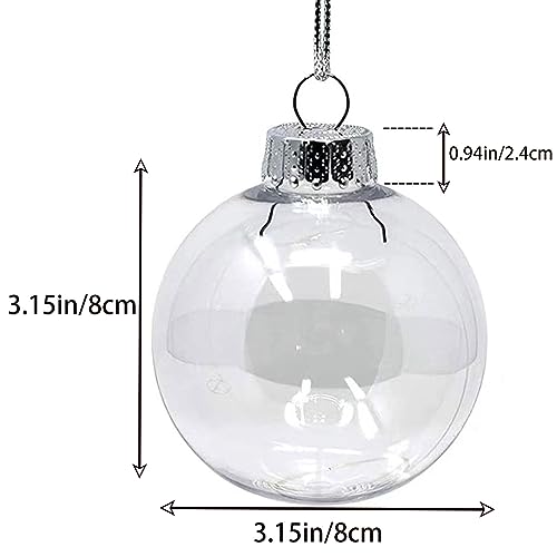 Clear Plastic Fillable Ornaments - 80mm DIY Christmas Baubles (10 Pack)