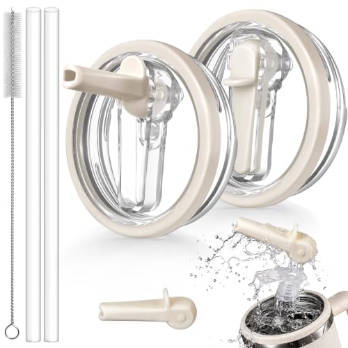 2 Pack 40oz Tumbler Replacement Lid with Flip Straw - Leakproof & BPA Free