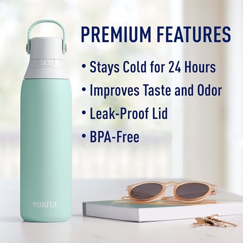 Insulated Stainless Steel Filtering Water Bottle 20 oz Glacier