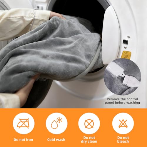 Electric Heated Throw Blanket, 50x60 Inches, 10 Heat Settings & Auto-Off