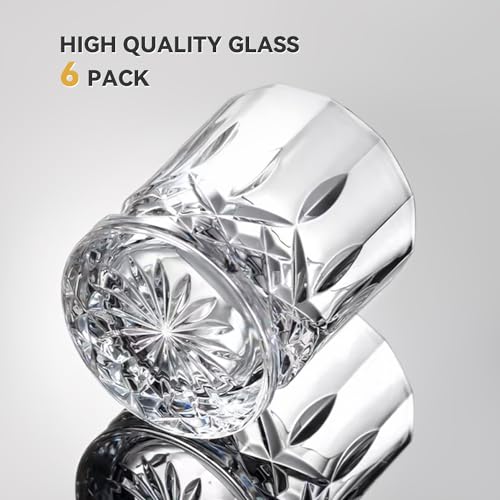 11 oz Old Fashioned Whiskey Glasses - Set of 6 Dishwasher-Safe Rocks Glasses