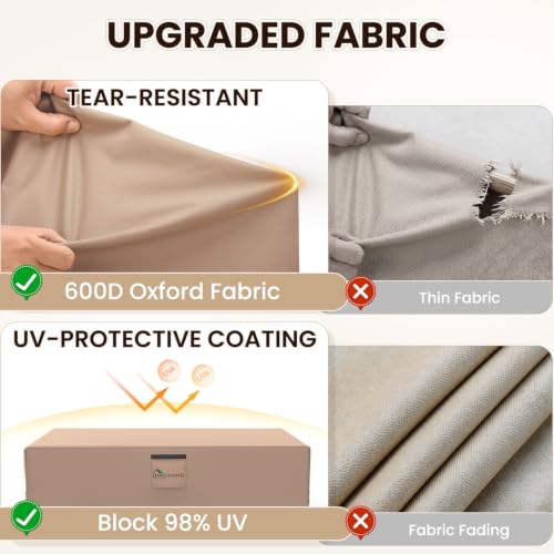 Heavy-Duty Outdoor Furniture Cover 98"L x 78"W x 30"H - Waterproof Weather Protection