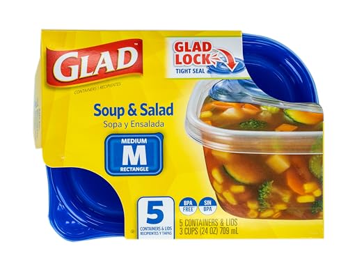 Medium Rectangle Food Storage Containers, 24 oz (5-Pack) - BPA Free