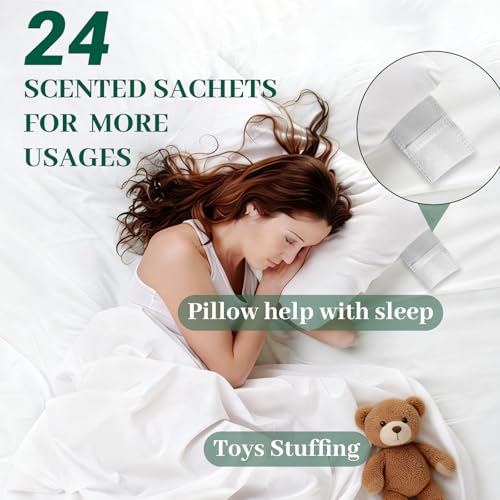 24 Pack Jasmine Scented Sachets for Closets, Drawers, and Home Fragrance