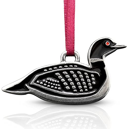 Danforth Black Loon Bird Ornament - Handcrafted Pewter Wildlife Decor, Made in USA
