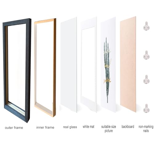 5x7 Shadow Box Frame Set - 4 Pack Black Display Case for Wall or Tabletop