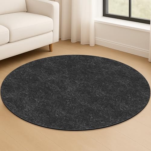 5ft Round Non-Slip Rug Pad, 1/8 Inch Waterproof Felt and Rubber Carpet Gripper