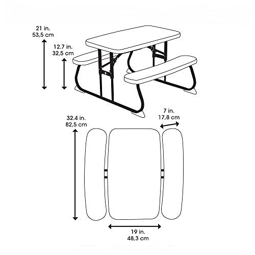 Foldable Kids Picnic Table - Stain Resistant Outdoor Seating for 4