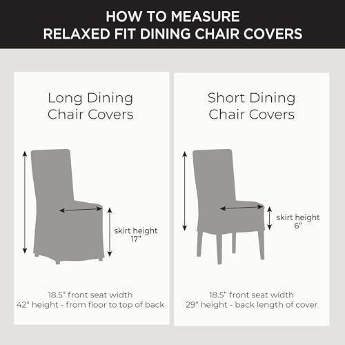 SureFit Cotton Duck Canvas Dining Chair Covers Set of 2, Machine Washable
