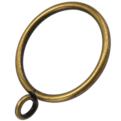 Metal Curtain Rings with Eyelets - 1.5 Inch Drapery Rings (44 Pack, Bronze)