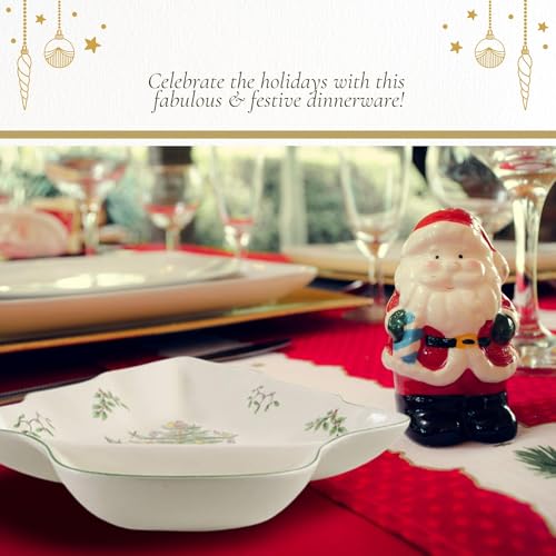 Spode Christmas Tree 14-Inch Chip & Dip (Large Pack of 2) Porcelain Tree Dish