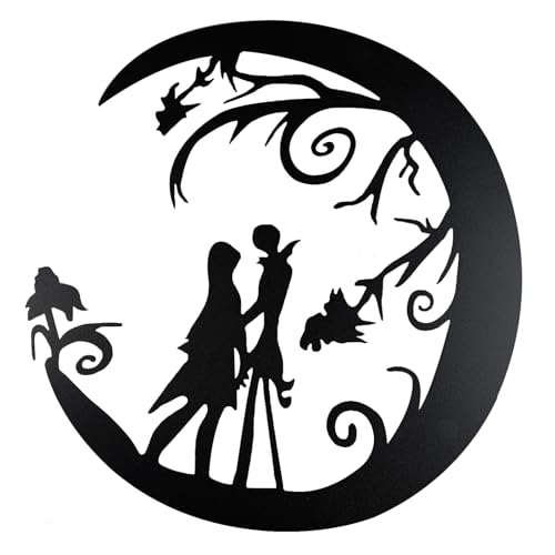 Halloween Christmas Metal Wall Art - Nightmare Theme Wall Decor, 11 Inch