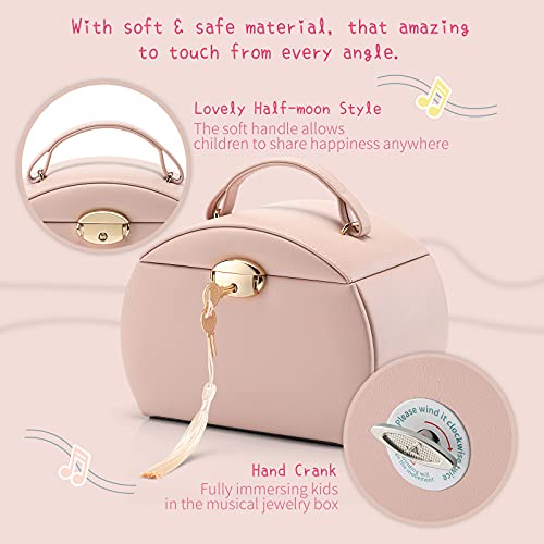 2-Layer Musical Jewelry Box for Girls with Spinning Ballerina and Drawers
