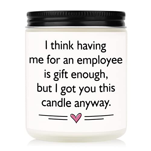 Lavender Scented Boss Gift Candle for Women & Men – 7 oz Soy Candle in Gift Box