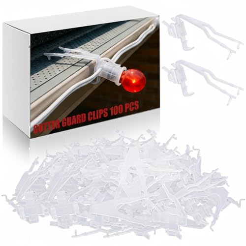 Colingmill 100 Pcs White Christmas Gutter Clips for Outdoor Lights and Gutter Guards