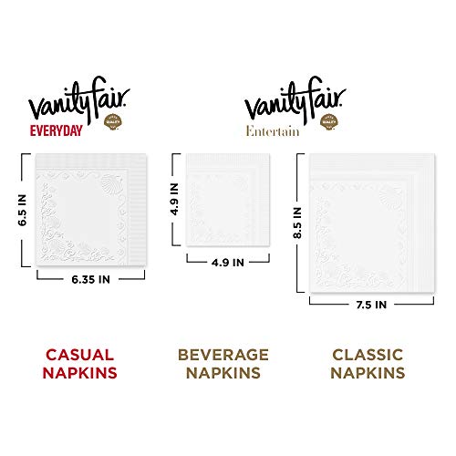 Disposable Paper Napkins - Vanity Fair Everyday 100 Count Pack, Cloth-Like 6.5x6.35 Inches