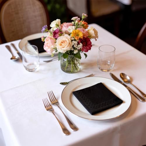 Kouorao Black Disposable Cocktail Napkins 800 Pack - 2-Ply 4.5 x 4.5 Inch For Parties & Events