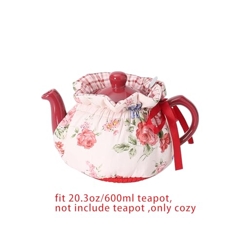 Vintage Floral Tea Cozy for 2-Cup Teapot, Insulated Cotton Kettle Cover