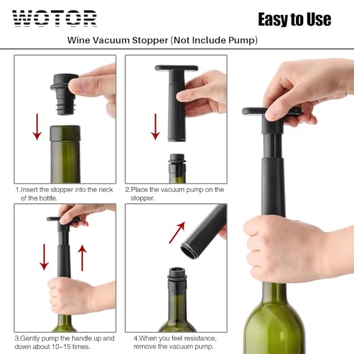 Reusable Silicone Vacuum Wine Stoppers - Black Wine Saver Set (12-Pack)