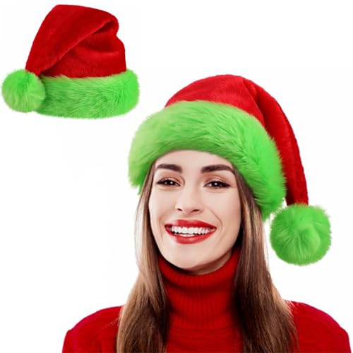 Unisex Velvet Santa Hats for Adults - Christmas & New Year Holiday Party Supplies