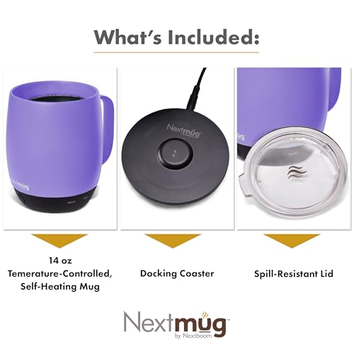 Nextmug 14oz Temperature-Controlled Self-Heating Coffee Mug - Violet