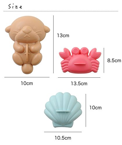 Rice Press Mold 3pcs Crab Sea Otter Scallop with Cutter