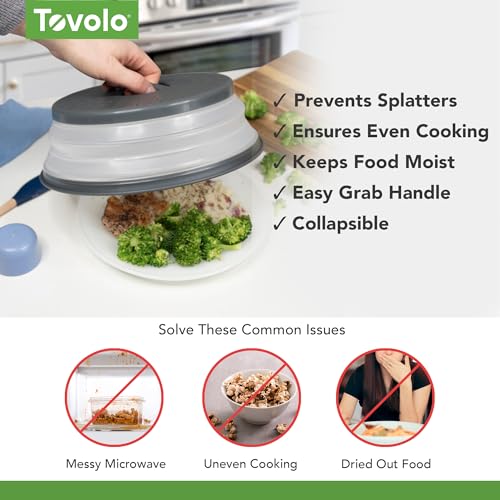 Collapsible Microwave Splatter Cover - 10.5" BPA-Free Silicone Plate Lid