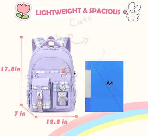 Cute Kawaii Girls School Backpack for Kids Teens & Elementary Students