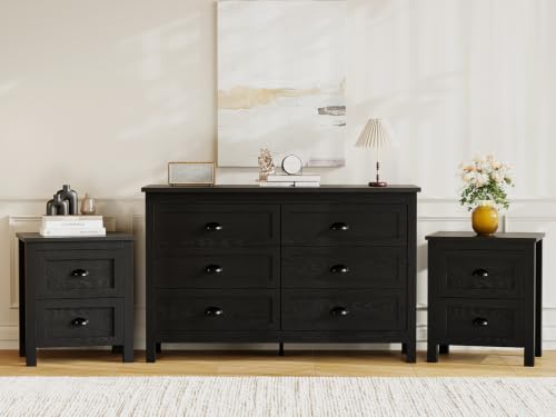 3-Piece Modern Bedroom Dresser and Nightstand Set, 10-Drawer Storage