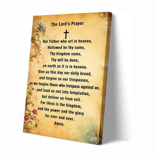The Lord's Prayer Wall Art, 16x12 Inch Inspirational Christian Decor