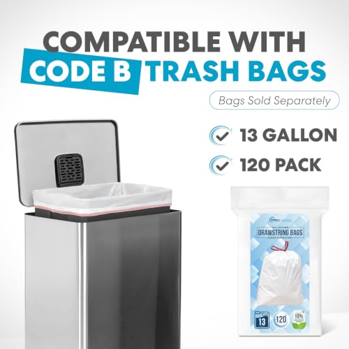 50 Liter Stainless Steel Step Trash Can with Soft-Close Lid
