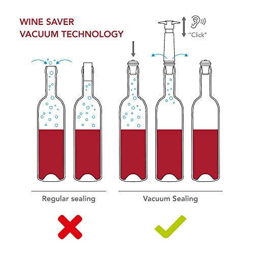 Vacuum Wine Bottle Stoppers 6-Pack - Reusable Wine Saver Caps (Gray)