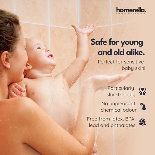 Square Non-Slip Shower Mat, 21x21 Inch Anti-Mold Bath Mat with Suction Cups