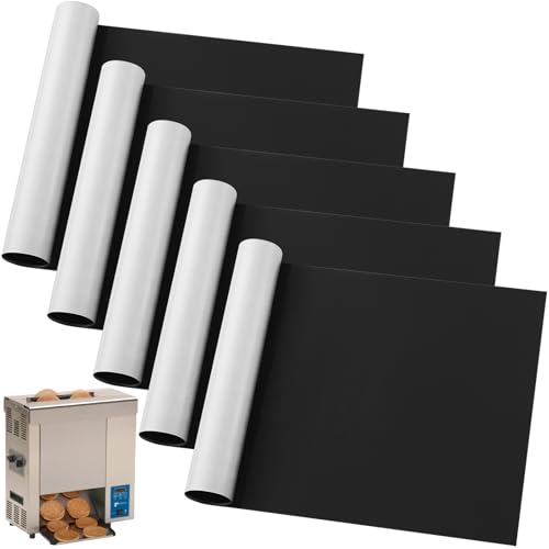 PTFE Non-Stick Toaster Release Sheets, 33 x 12.25 Inch, 5 Pack