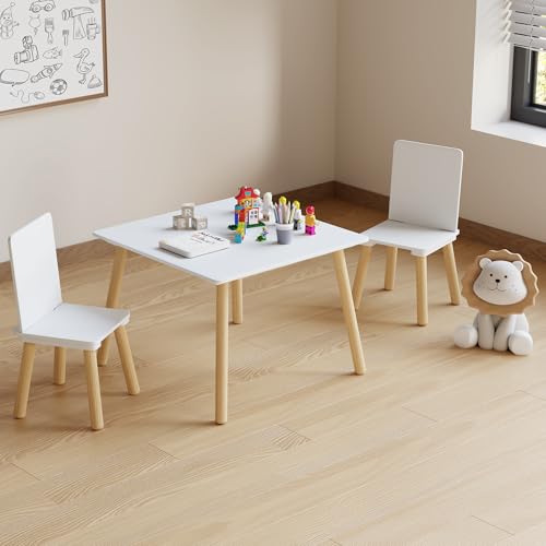 Kids Table and 2 Chairs Set - Sturdy Toddler Play Furniture for Home