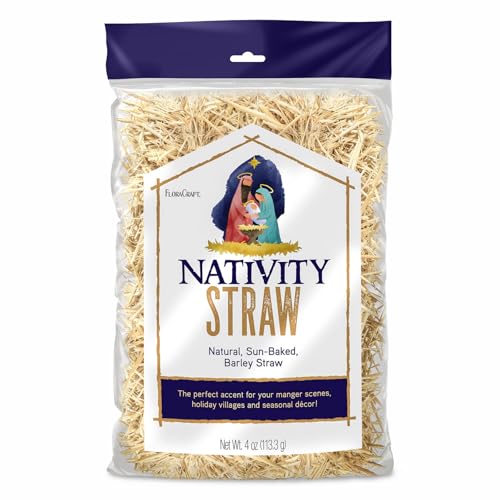 Natural Decorative Nativity Straw - 4 oz Golden Barley Straw Fill