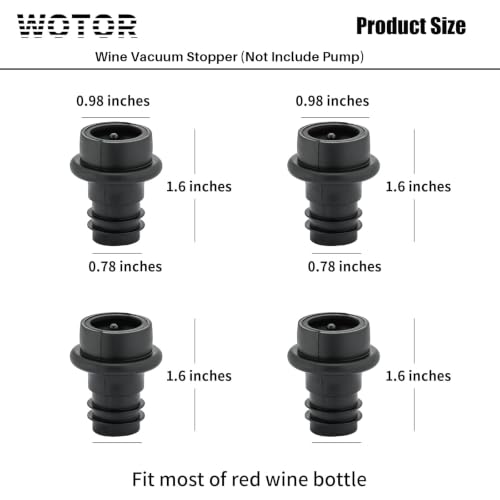 Reusable Silicone Vacuum Wine Stoppers - Black Wine Saver Set (12-Pack)