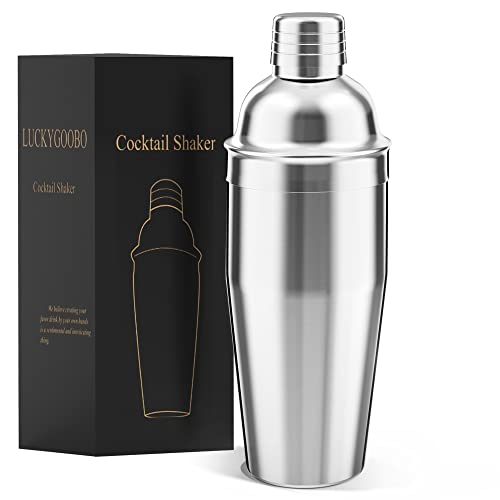 24oz Stainless Steel Cocktail Shaker with Built-in Strainer