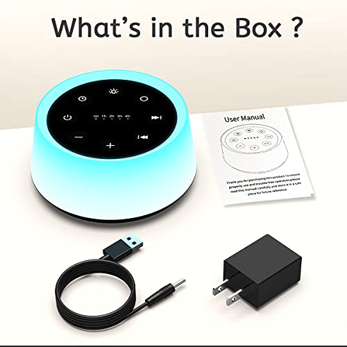 White Noise Sound Machine with 30 Soothing Sounds & 12-Color Night Light