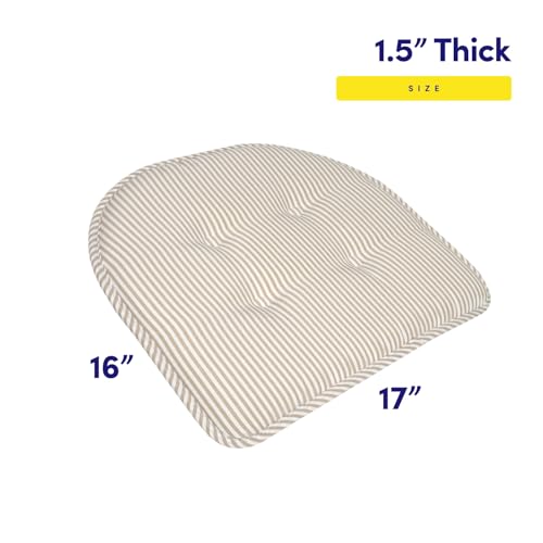 U-Shaped Memory Foam Chair Cushions 17" x 16" - Non-Slip Pads, Set of 4